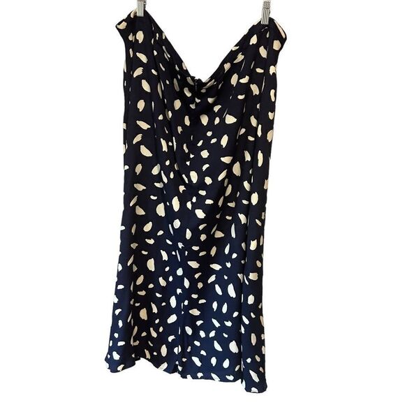 Reformation Bea Paint Splatter Spot Navy Blue MIDI Skirt - Picture 8 of 10